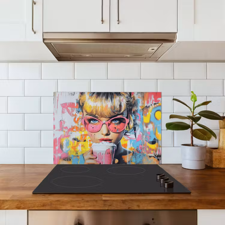 Salpicaderos de cocina - Expresivo - Batido - Mujer - Colores vivos — 3
