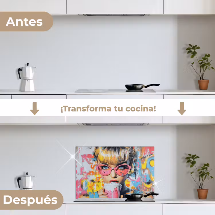 Salpicaderos de cocina - Expresivo - Batido - Mujer - Colores vivos — 7