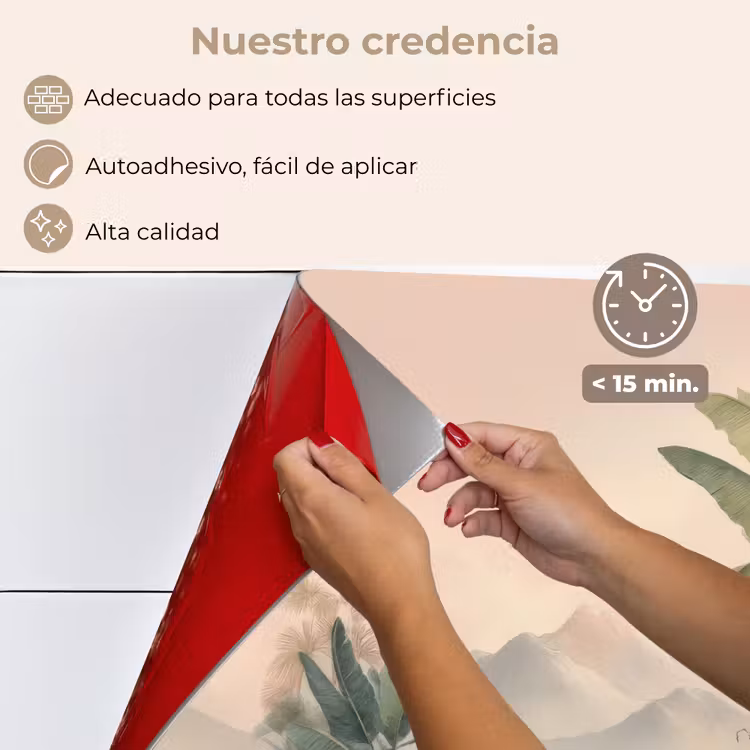 Salpicaderos de cocina - Paisaje tropical - palmeras - Flores - Cielo rosa — 4