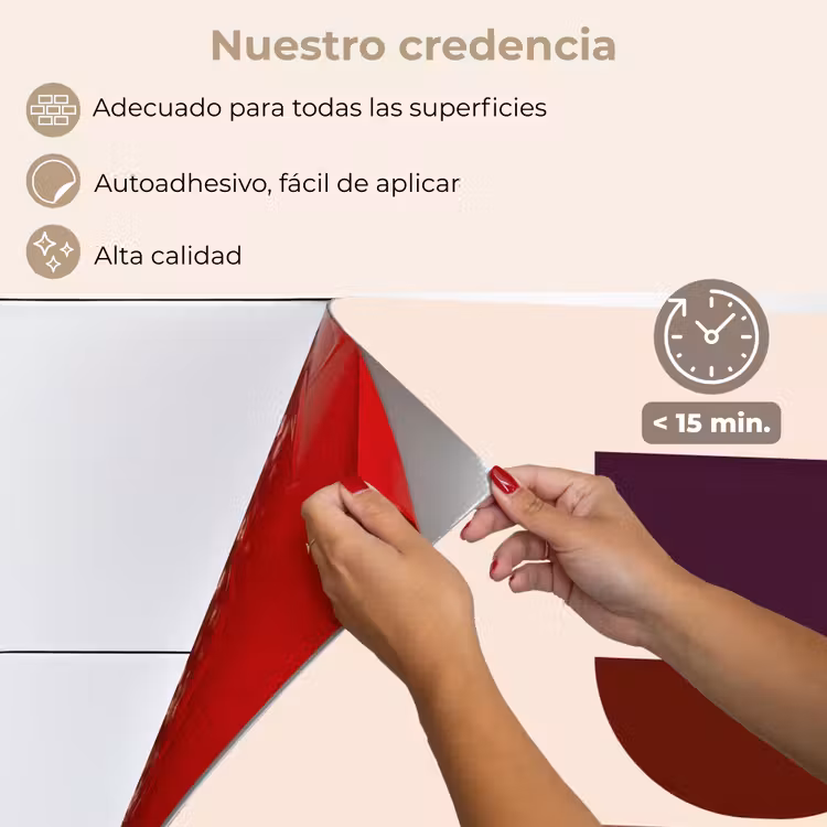 Salpicaderos de cocina - Armonioso - Simétrico - Rojo — 4