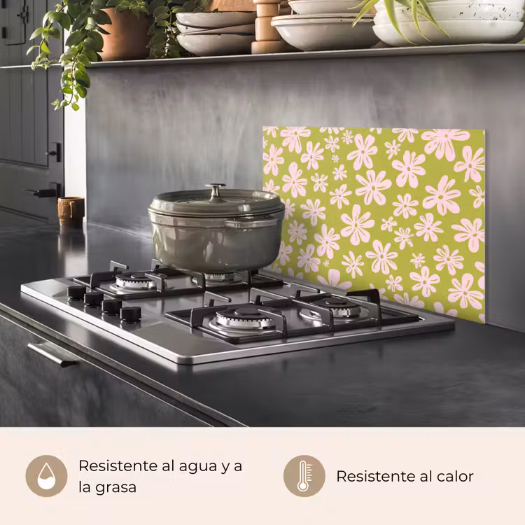 Salpicaderos de cocina - Flores - Rosa - Estampado — 2