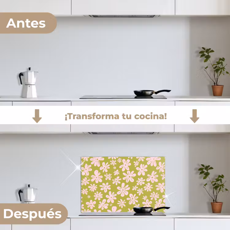 Salpicaderos de cocina - Flores - Rosa - Estampado — 7