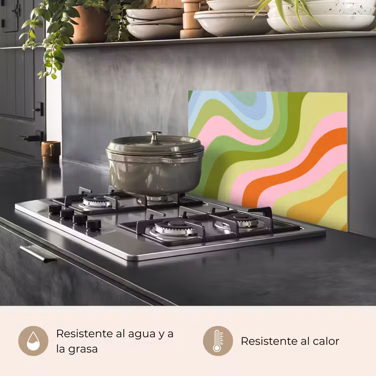 Salpicaderos de cocina - Líneas - Tonos pastel - Ondulado — 2
