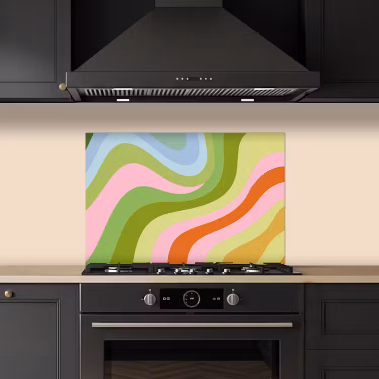 Salpicaderos de cocina - Líneas - Tonos pastel - Ondulado — 5