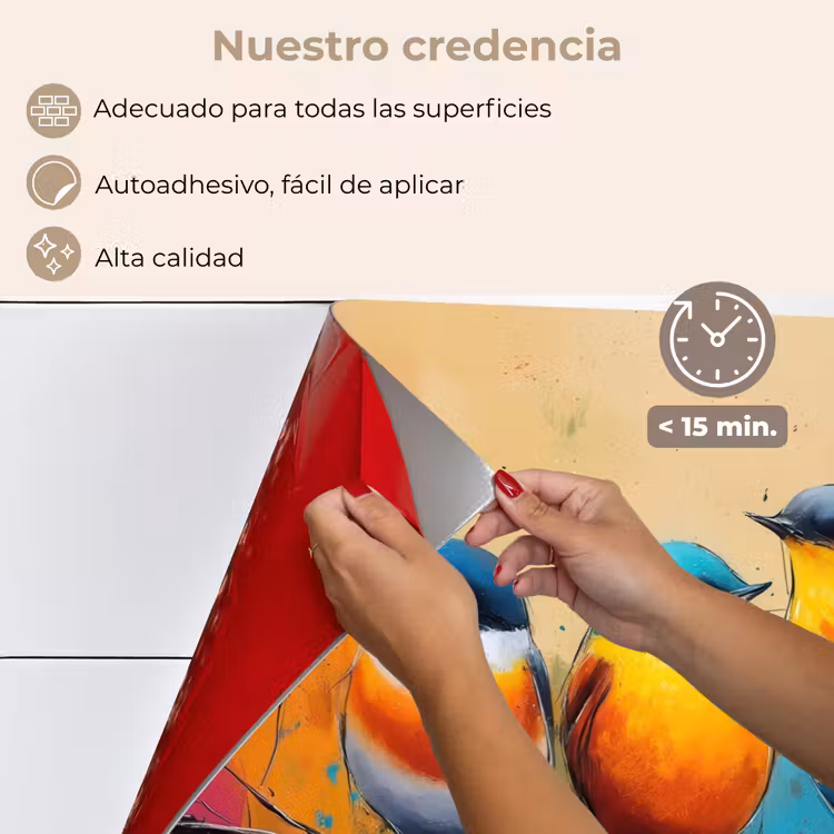 Salpicaderos de cocina - Pájaros - Colorido - Rama - Abstracto — 4