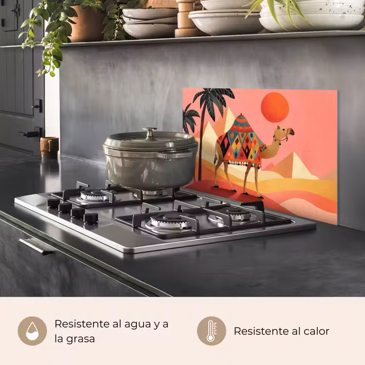 Salpicaderos de cocina - Camello - Pirámides - Sol rojo — 2