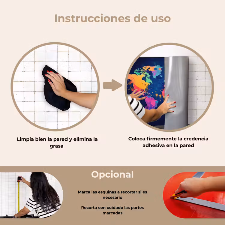 Salpicaderos de cocina - Mapa del mundo - Colorido - Graffiti — 6