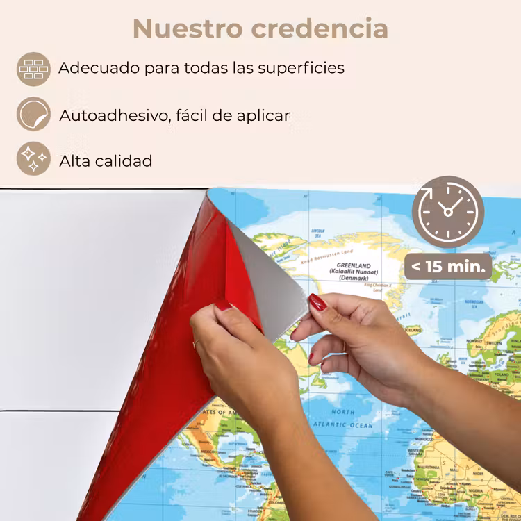 Salpicaderos de cocina - Mapamundi - Estadístico - Azul - Tierra - Educativo — 4