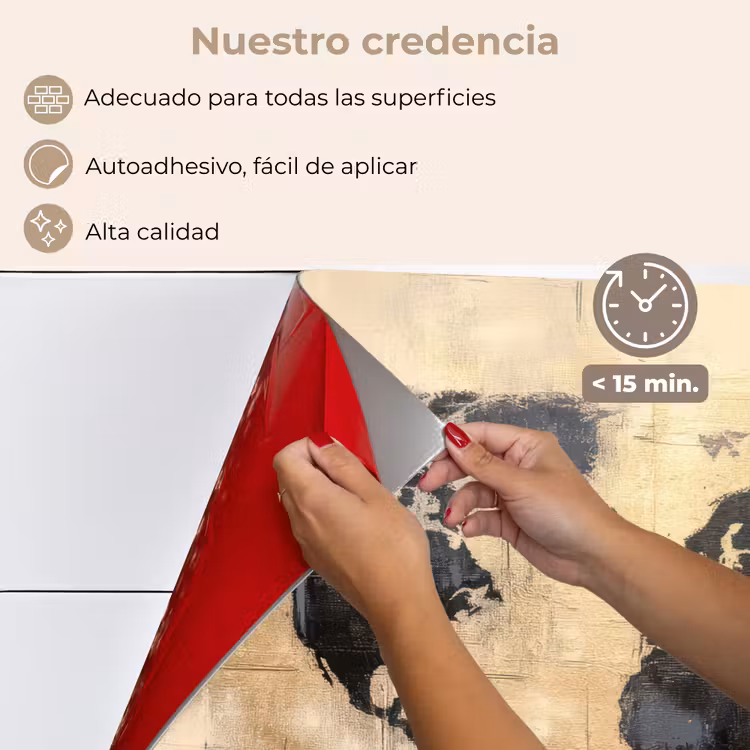 Salpicaderos de cocina - Mapamundi - Oro - Negro - Abstracto — 4