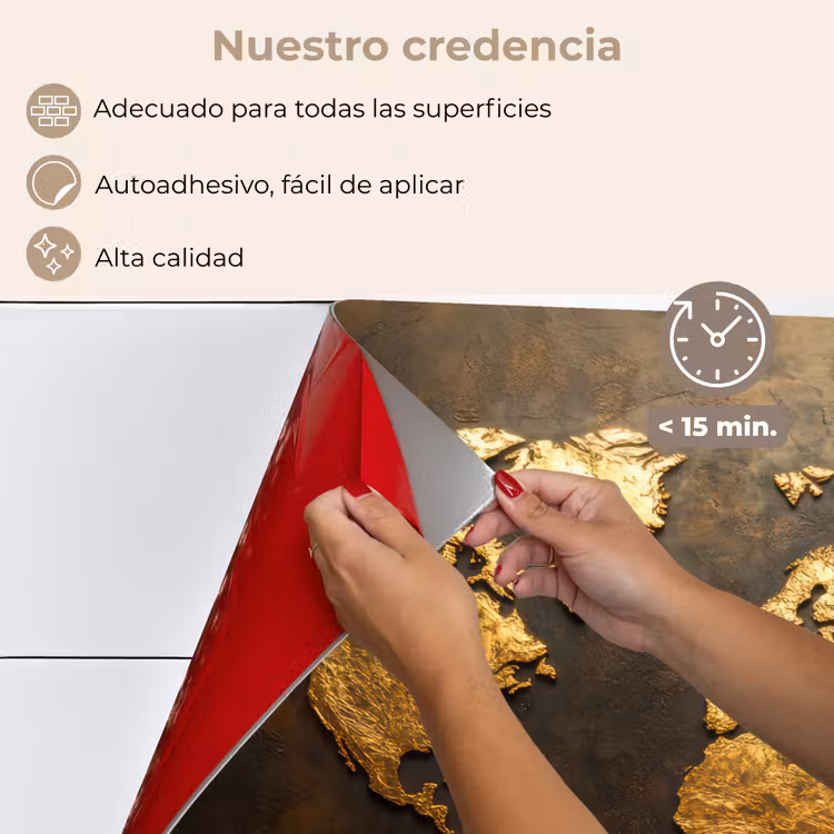 Salpicaderos de cocina - Mapamundi - Oro - Óxido — 4