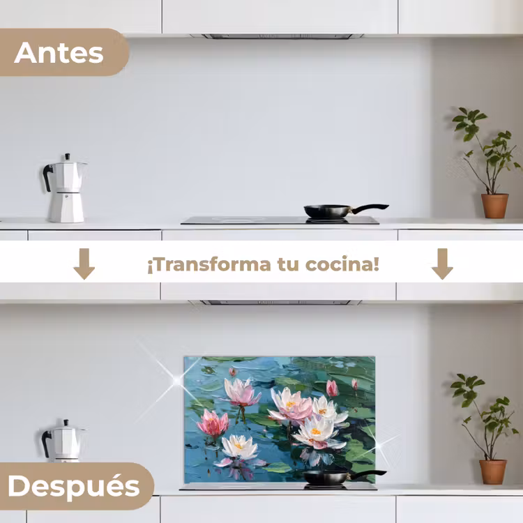 Salpicaderos de cocina - Nenúfares - Flores - Rosa - Agua — 7