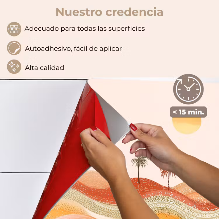 Salpicaderos de cocina - Paisaje abstracto - Palmeras - Colorido — 4