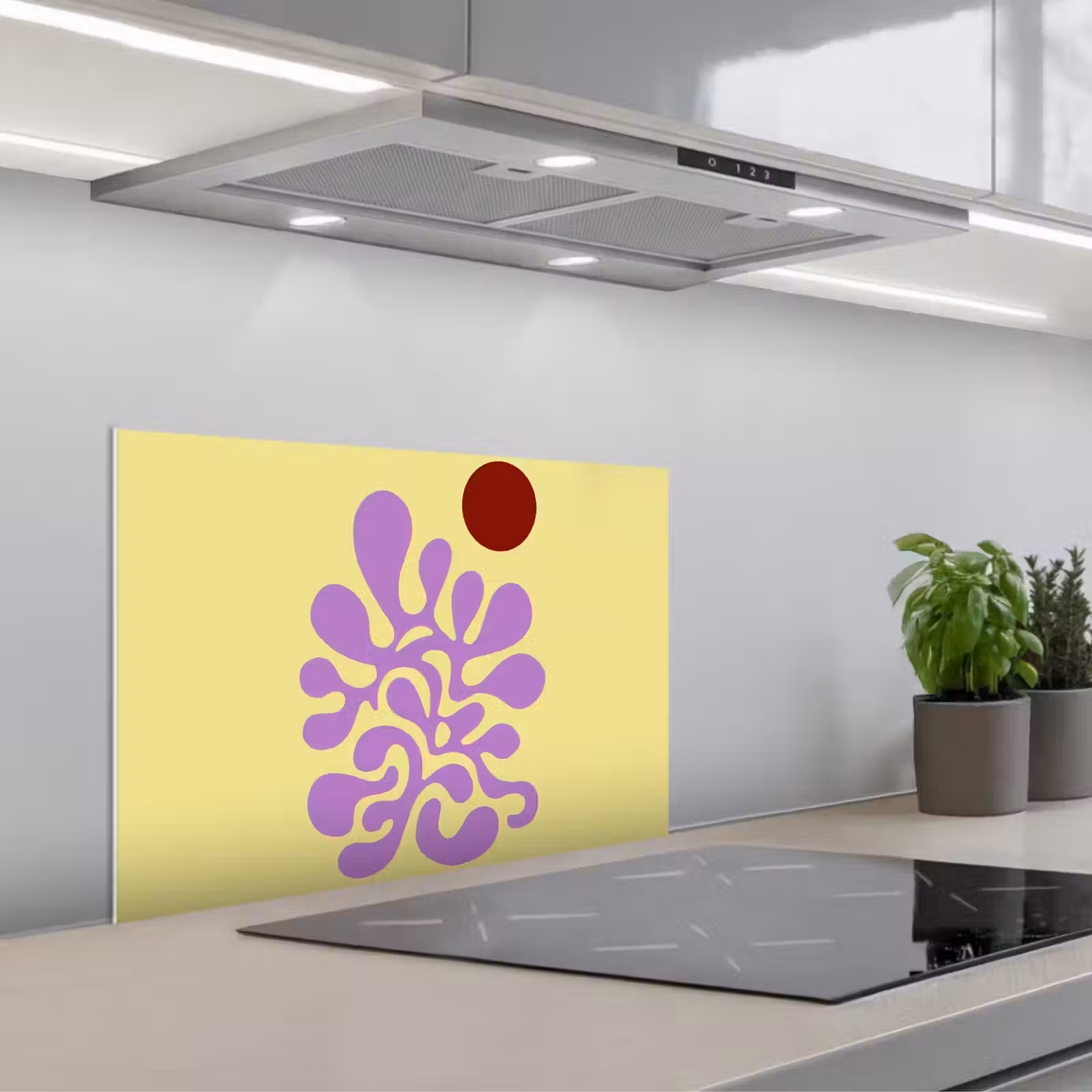 Salpicaderos de cocina - Coral - Círculo - Abstracto - Amarillo — 1