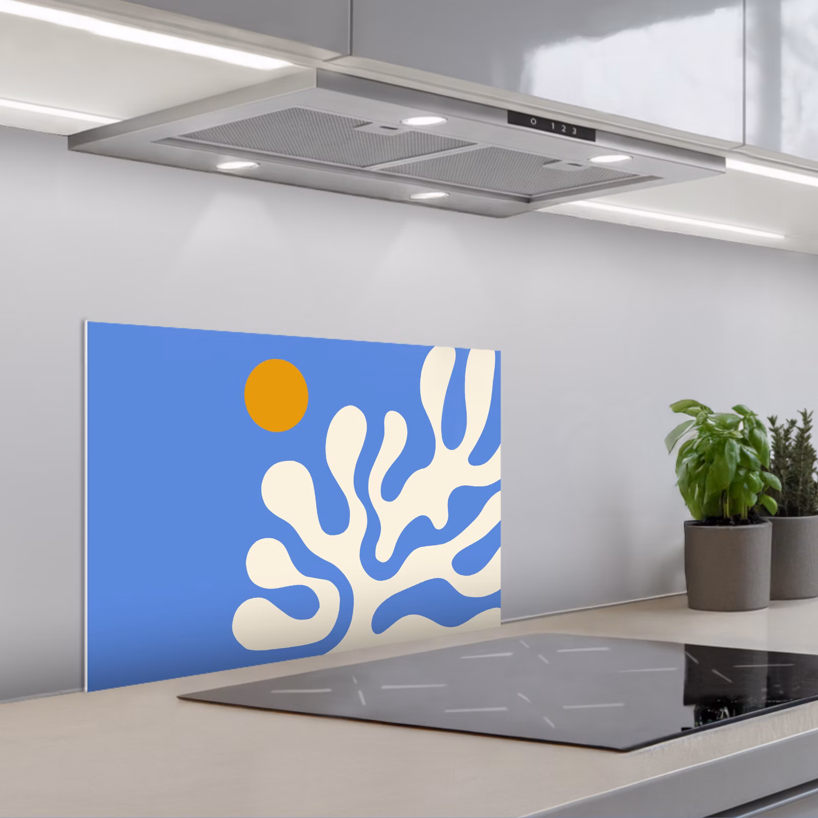 Salpicaderos de cocina - Minimalista - Diseño orgánico - Azul — 1