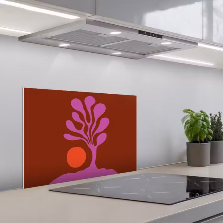 Salpicaderos de cocina - Árbol - Violeta - Círculo - Fluir — 1