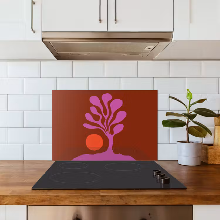 Salpicaderos de cocina - Árbol - Violeta - Círculo - Fluir — 3