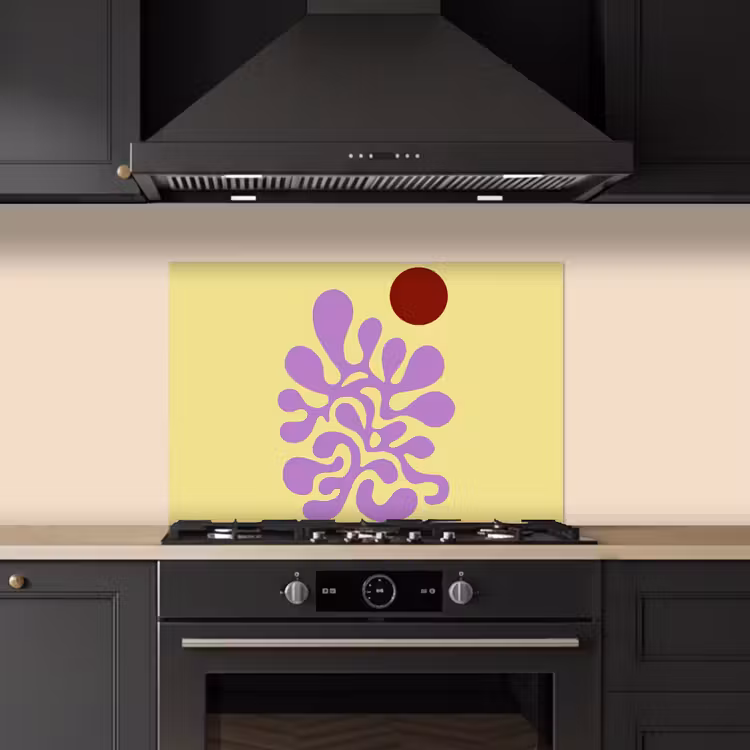 Salpicaderos de cocina - Coral - Círculo - Abstracto - Amarillo — 5