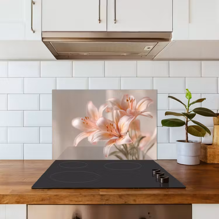 Salpicaderos de cocina - Lirios - Estambre - Rosa - Difuminado — 3