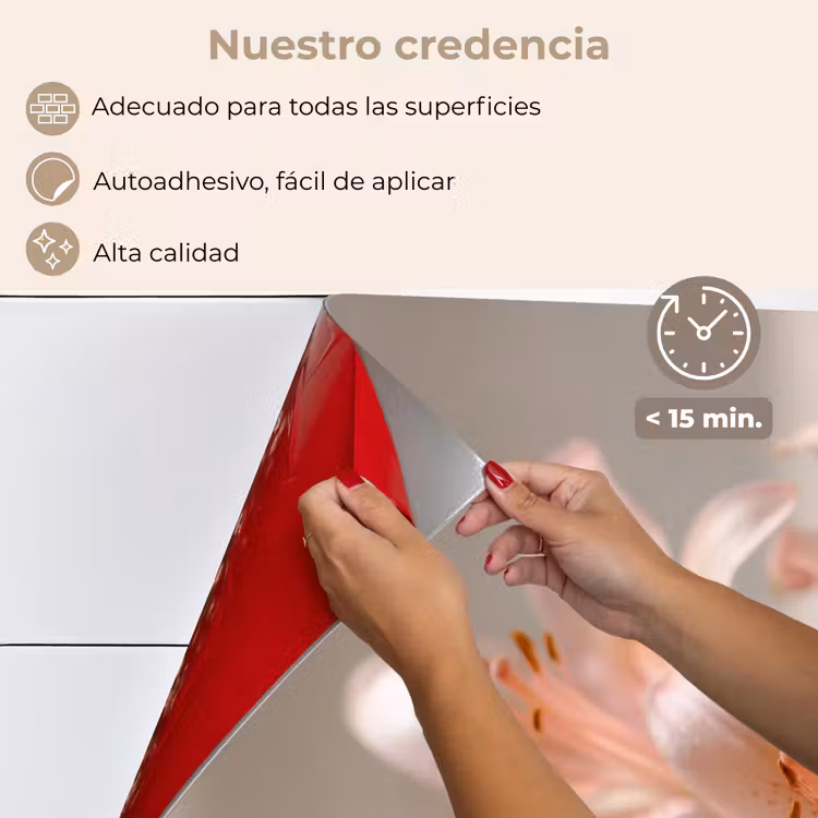 Salpicaderos de cocina - Lirios - Estambre - Rosa - Difuminado — 4