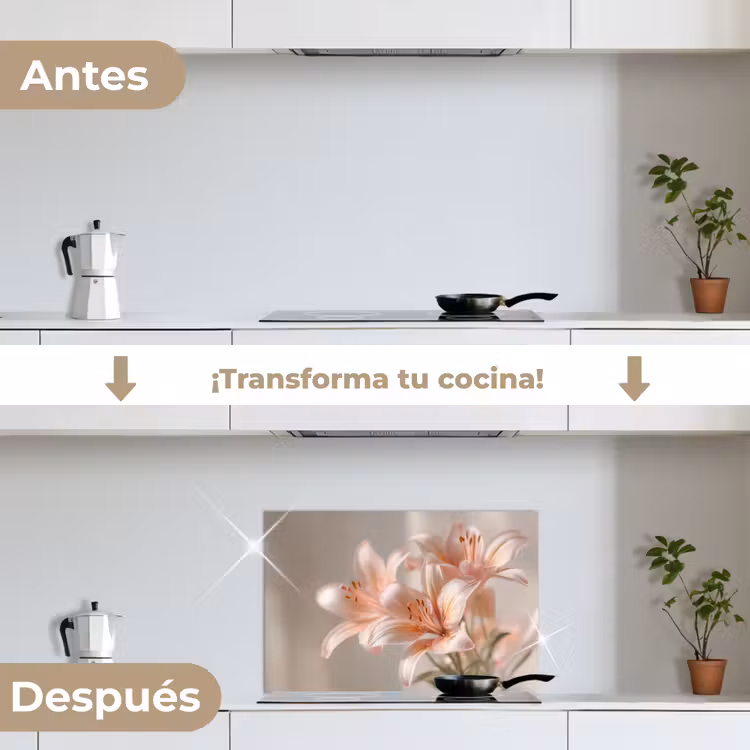 Salpicaderos de cocina - Lirios - Estambre - Rosa - Difuminado — 7