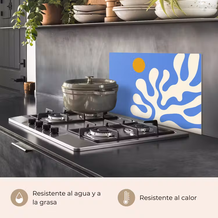 Salpicaderos de cocina - Minimalista - Diseño orgánico - Azul — 2