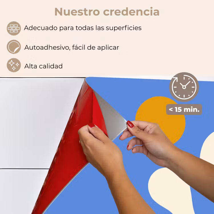 Salpicaderos de cocina - Minimalista - Diseño orgánico - Azul — 4