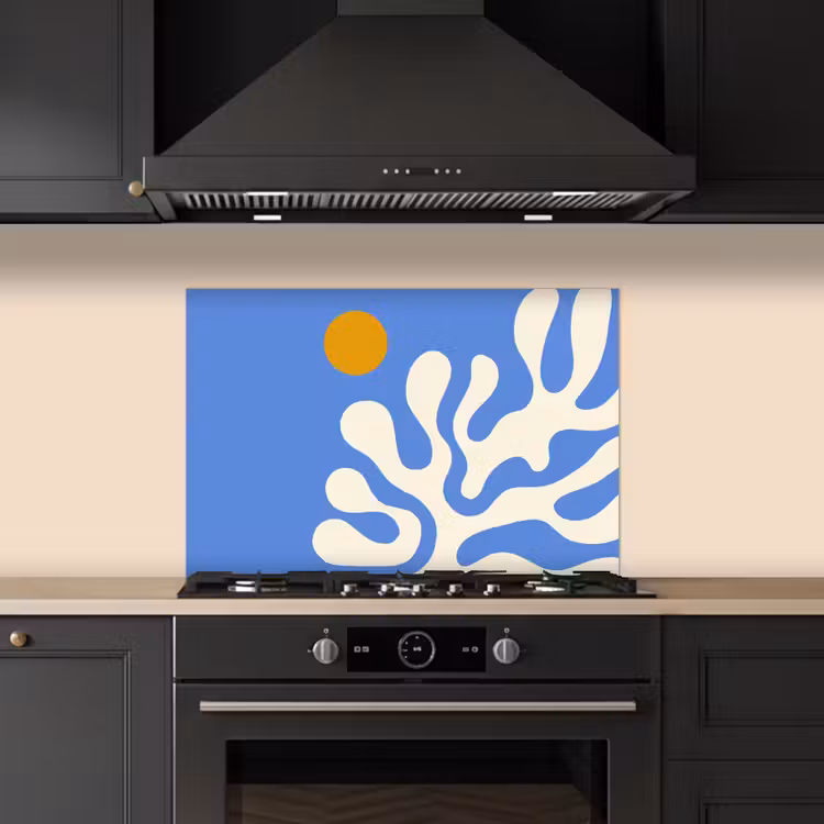Salpicaderos de cocina - Minimalista - Diseño orgánico - Azul — 5