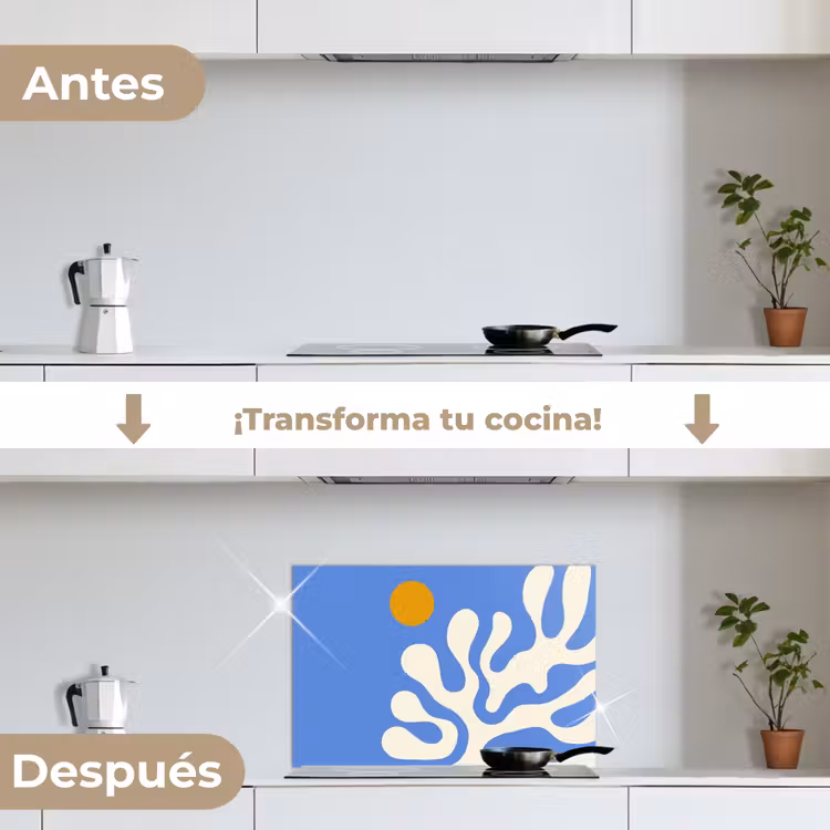Salpicaderos de cocina - Minimalista - Diseño orgánico - Azul — 7