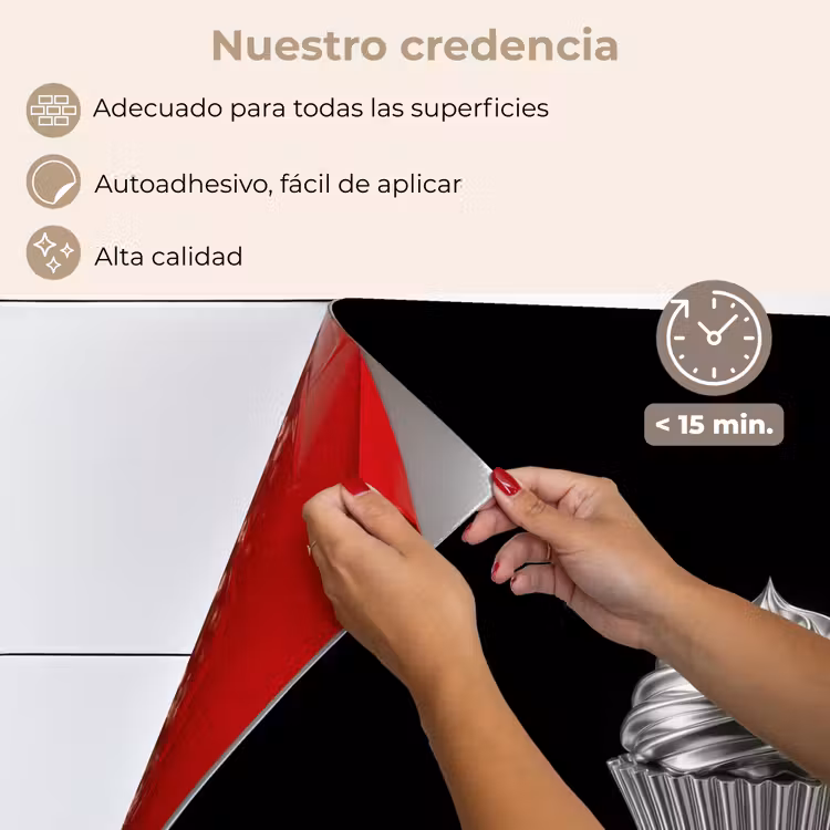Salpicaderos de cocina - Cupcake - Lujoso - Plata — 4