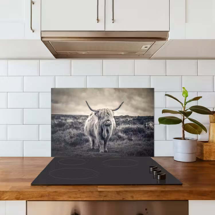 Salpicaderos de cocina - Highlander escocés - Animales - Nubes - Vaca - Naturaleza — 3