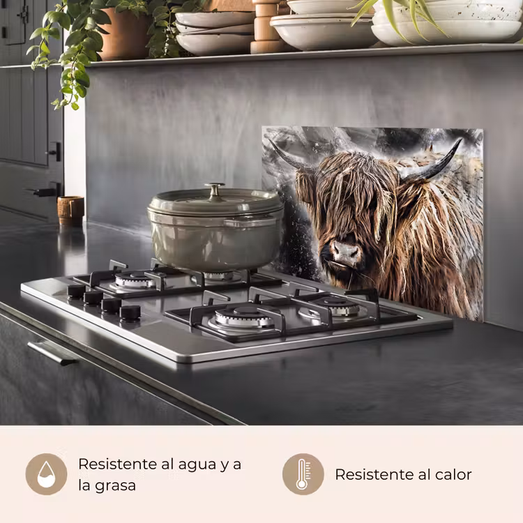 Salpicaderos de cocina - Highlander escocés - Pintura - Vaca — 2