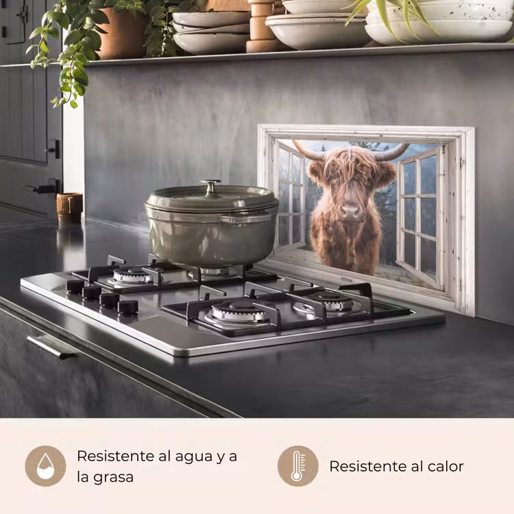 Salpicaderos de cocina - Highlander escocés - Vaca - Montaña - Vista — 2