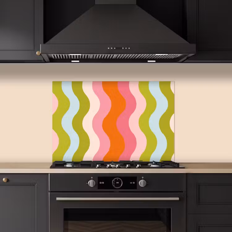 Salpicaderos de cocina - Órbitas - Ondas - Colorido - Vertical — 5