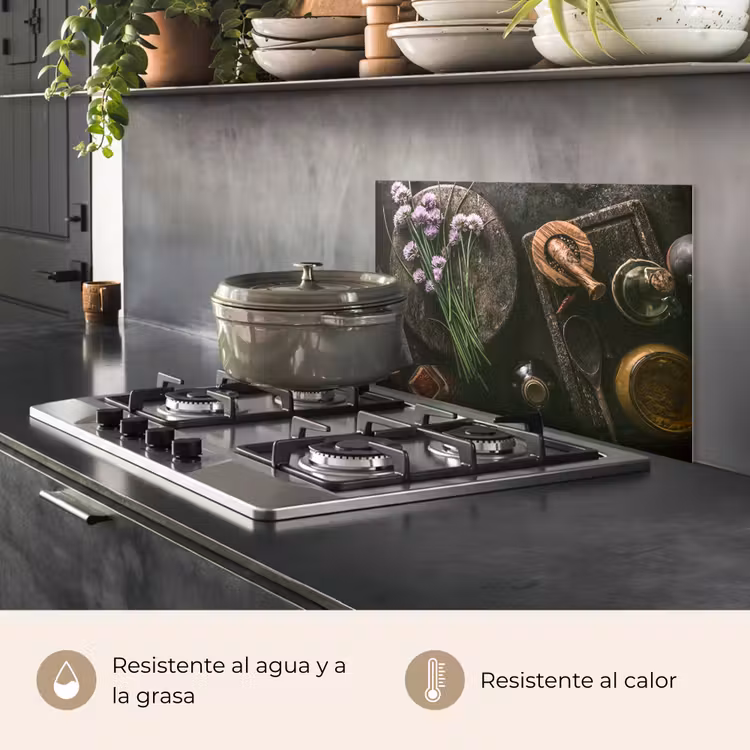 Salpicaderos de cocina - Cebollino - Cocina - Mortero - Rústico - Hierbas - Morado — 2