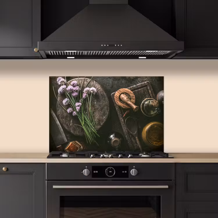 Salpicaderos de cocina - Cebollino - Cocina - Mortero - Rústico - Hierbas - Morado — 5