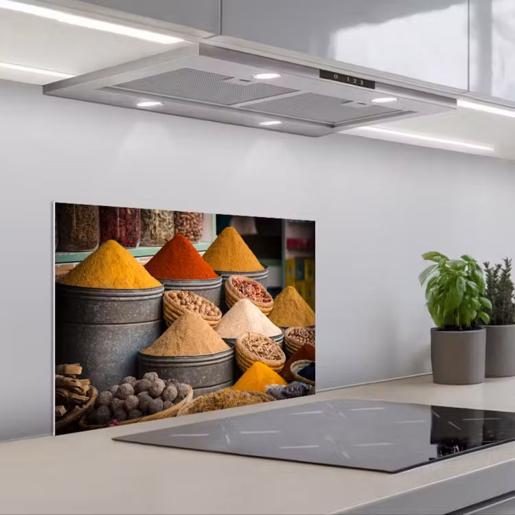 Salpicaderos de cocina - Hierbas - Ton - Especias - Amarillo - Marrón — 1