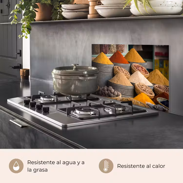 Salpicaderos de cocina - Hierbas - Ton - Especias - Amarillo - Marrón — 2