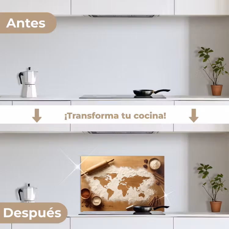 Salpicaderos de cocina - Madera - Mapamundi - Hornear - Cocina — 7