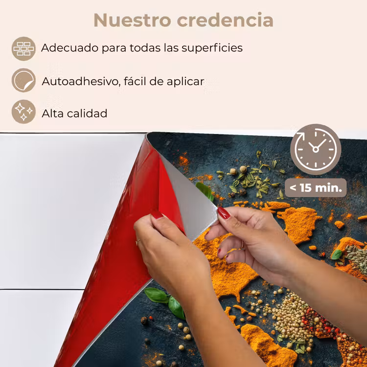 Salpicaderos de cocina - Mapamundi - Hierbas - Colores vivos — 4