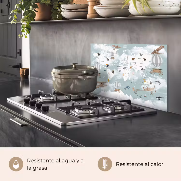 Salpicaderos de cocina - Mapamundi - Niño - Avión — 2