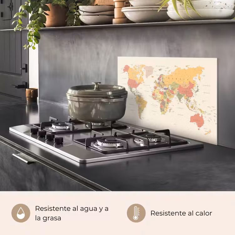 Salpicaderos de cocina - Mapamundi - Realista - Beige — 2