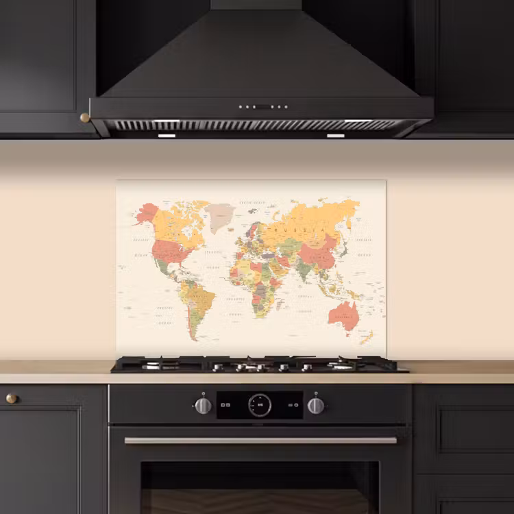 Salpicaderos de cocina - Mapamundi - Realista - Beige — 5