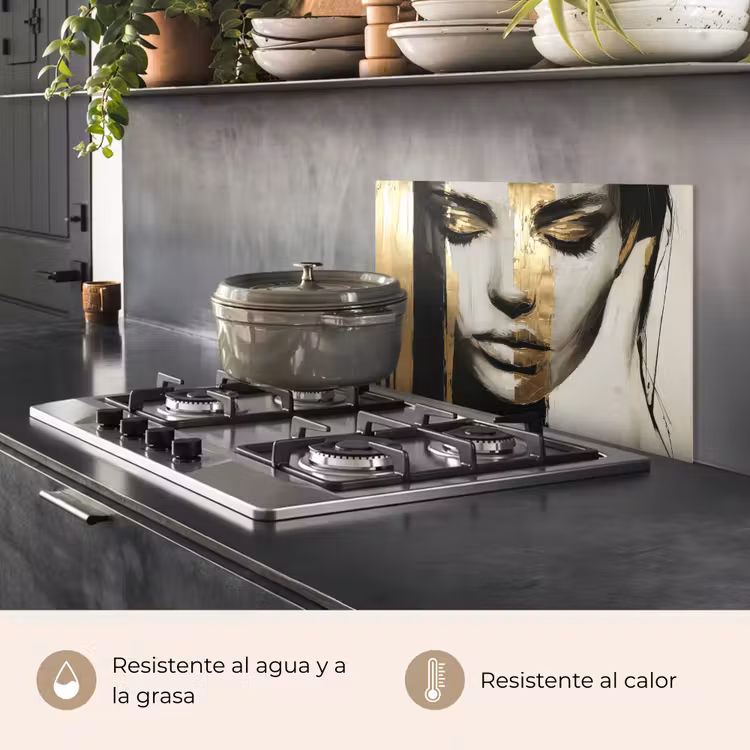Salpicaderos de cocina - Ojos - Cara - Oro - Rayas — 2