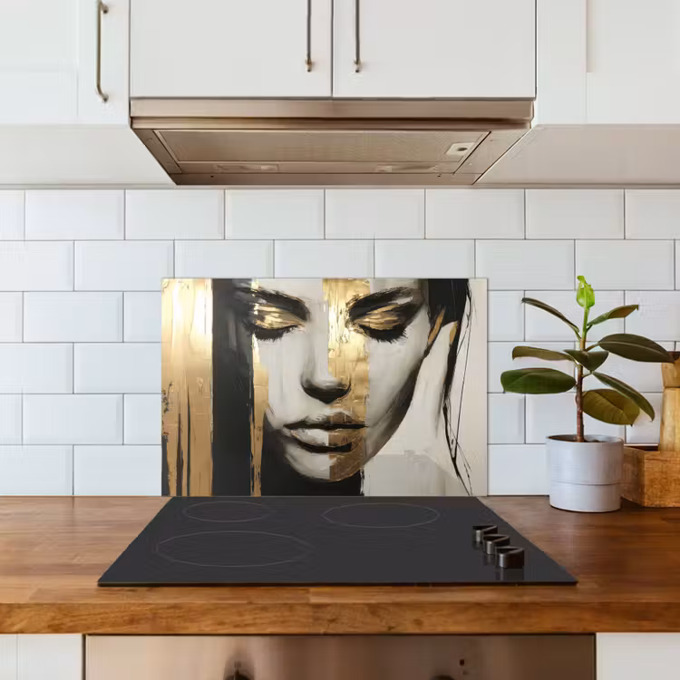 Salpicaderos de cocina - Ojos - Cara - Oro - Rayas — 3
