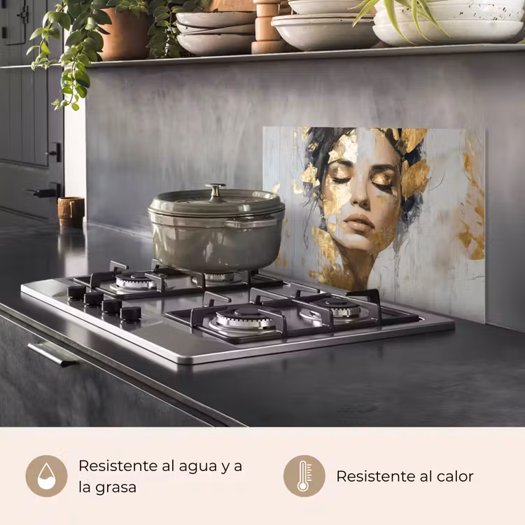 Salpicaderos de cocina - Ornamentado - Mujer - Oro - Ojos — 2