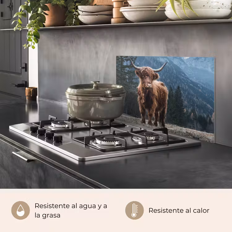 Salpicaderos de cocina - Highlander escocés - Montaña - Paisaje - Árboles - Vaca - Naturaleza — 2