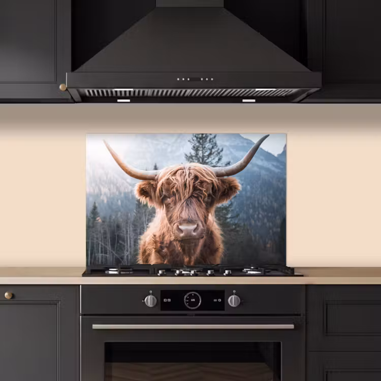 Salpicaderos de cocina - Highlander escocés - Vaca - Animales - Montaña - Naturaleza — 5