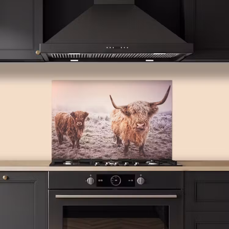 Salpicaderos de cocina - Highlanders escoceses - Luz - Cielo - Naturaleza — 5
