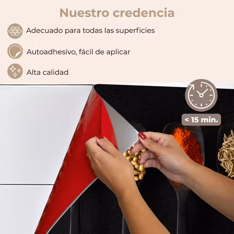 Salpicaderos de cocina - Cucharas - Especias - Negro - Especias - Rústico — 4
