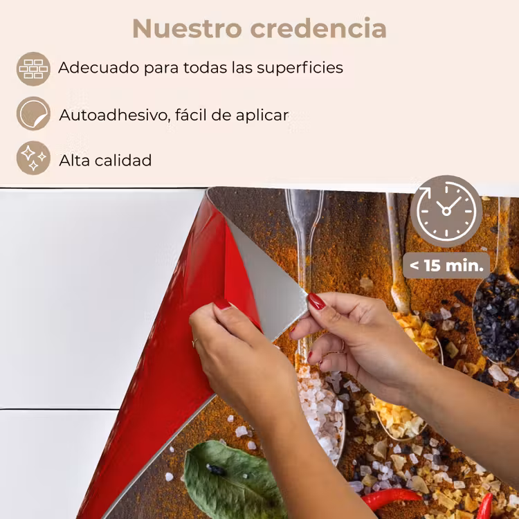 Salpicaderos de cocina - Cucharas - Hierbas - Guindilla - Especias - Sal — 4